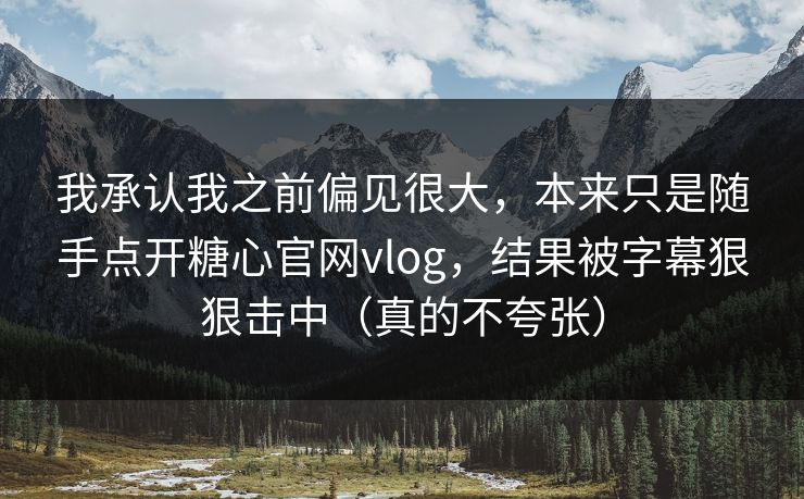 我承认我之前偏见很大，本来只是随手点开糖心官网vlog，结果被字幕狠狠击中（真的不夸张）