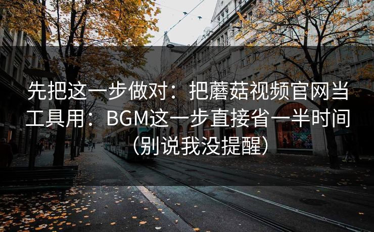 先把这一步做对：把蘑菇视频官网当工具用：BGM这一步直接省一半时间（别说我没提醒）
