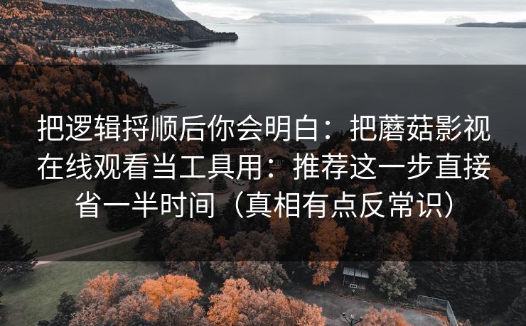 把逻辑捋顺后你会明白：把蘑菇影视在线观看当工具用：推荐这一步直接省一半时间（真相有点反常识）
