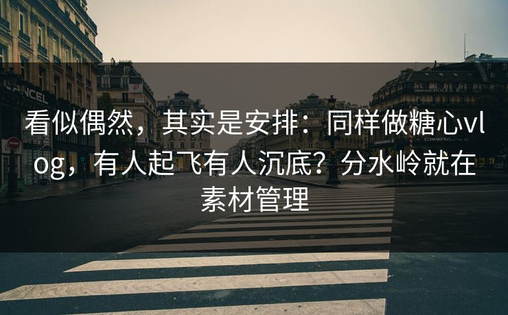 看似偶然,其实是安排:同样做糖心vlog,有人起飞有人沉底?分水岭就在素材管理 看似偶然,其实是安排:同样做糖心vlog,有人起飞有人沉底?分水岭就在素材管理